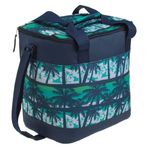 Sport si Outdoor - Camping - Bucatarie de camping - Cutii si genti frigorifice - Geanta Izoterma, Capacitate 15L, 28x18x30cm, Albastru cu Model Palmieri - Infinity.ro