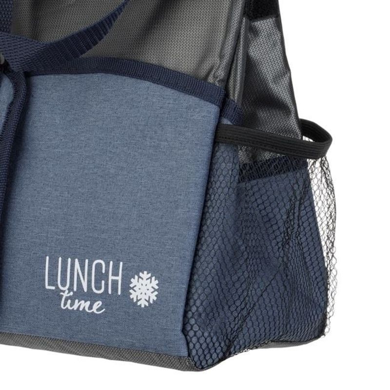 Sport si Outdoor - Camping - Bucatarie de camping - Cutii si genti frigorifice - Geanta Izoterma cu Fermoar, Capacitate 8L, 22x15x25cm, Blue Jean Antracit - Infinity.ro