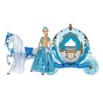 Jucarii, Copii si Bebe - Jucarii si jocuri - Papusi si accesorii - Papusi - Papusa printesa cu caruta si cal, varsta 3+ ani, 60x20x33cm, albastru - Infinity.ro