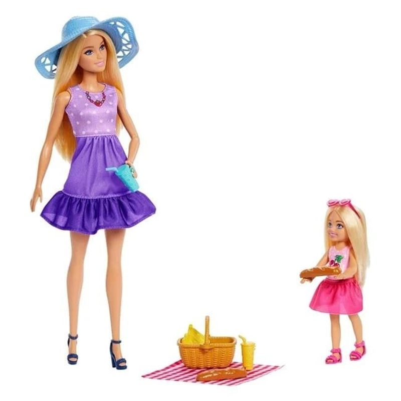 Jucarii, Copii si Bebe - Jucarii si jocuri - Papusi si accesorii - Papusi - Papusa Barbie si Chelsea la picnic cu accesorii incluse - Infinity.ro