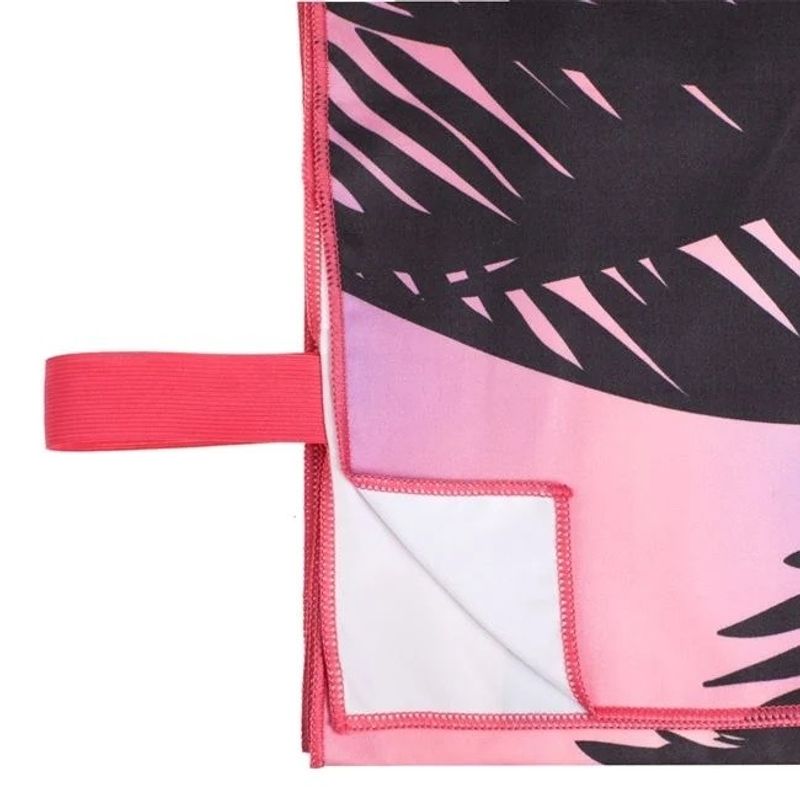 Casa si Gradina - Textile si covoare - Textile baie - Prosoape - Prosop Plaja, cu Model Palmieri, din Microfibre, Uscare Rapida, 180x100cm, Roz - Infinity.ro