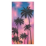 Casa si Gradina - Textile si covoare - Textile baie - Prosoape - Prosop Plaja, cu Model Palmieri, din Microfibre, Uscare Rapida, 180x100cm, Roz - Infinity.ro