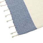Casa si Gradina - Textile si covoare - Textile baie - Prosoape - Prosop Hamam pentru Plaja, din Bumbac, Model Romburi, 180x100cm, Albastru-Ecru - Infinity.ro
