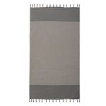 Casa si Gradina - Textile si covoare - Textile baie - Prosoape - Prosop Hamam pentru Plaja, cu Modele Geometrice si Franjuri, din Bumbac, 180x100cm, Gri-Bej - Infinity.ro