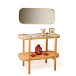 Casa si Gradina - Mobilier - Seturi de mobilier - Seturi dormitor - Set comodă cu oglindă, 2 piese comodă cu oglindă, 2 piese Alaska Set, 103 x 85 x 42 cm, MDF, oglindă inclusă, stejar - Infinity.ro