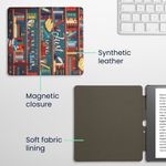Laptop, Telefoane si Tablete - Ebook reader si accesorii - Accesorii eBook Reader - Husa Kwmobile pentru Amazon Kindle Scribe (2022, 2024), inchidere magnetica, Sleep/Wake, piele ecologica, multicolor - Infinity.ro