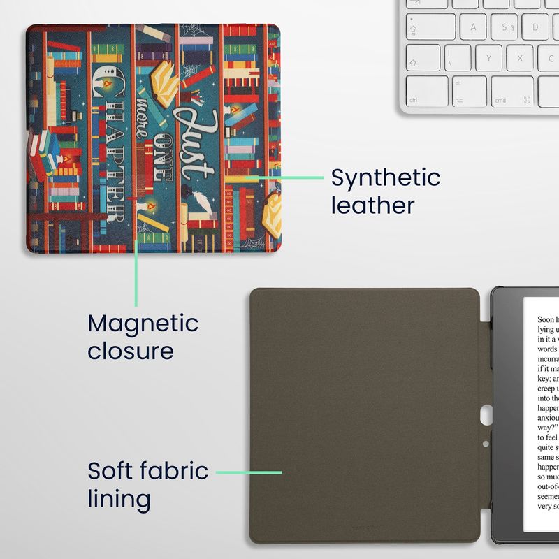 Laptop, Telefoane si Tablete - Ebook reader si accesorii - Accesorii eBook Reader - Husa Kwmobile pentru Amazon Kindle Scribe (2022, 2024), inchidere magnetica, Sleep/Wake, piele ecologica, multicolor - Infinity.ro