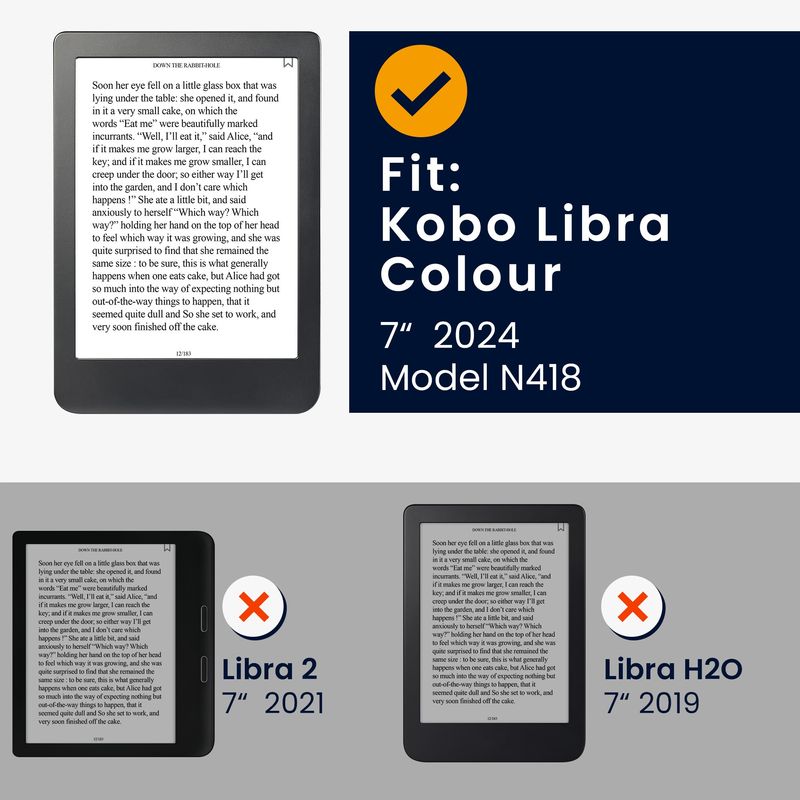 Laptop, Telefoane si Tablete - Ebook reader si accesorii - Accesorii eBook Reader - Husa Kwmobile pentru Kobo Libra Colour, inchidere magnetica, design magnolii, piele ecologica, multicolor - Infinity.ro