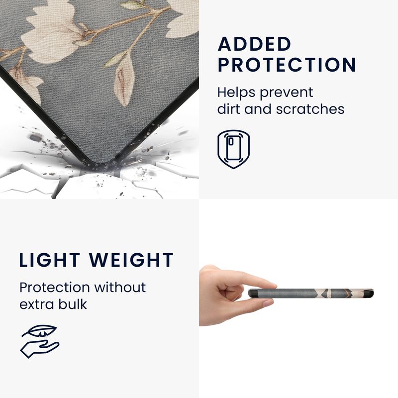Laptop, Telefoane si Tablete - Ebook reader si accesorii - Accesorii eBook Reader - Husa Kwmobile pentru Kobo Libra Colour, inchidere magnetica, design magnolii, piele ecologica, multicolor - Infinity.ro