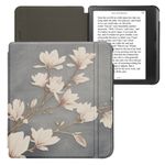 Laptop, Telefoane si Tablete - Ebook reader si accesorii - Accesorii eBook Reader - Husa Kwmobile pentru Kobo Libra Colour, inchidere magnetica, design magnolii, piele ecologica, multicolor - Infinity.ro