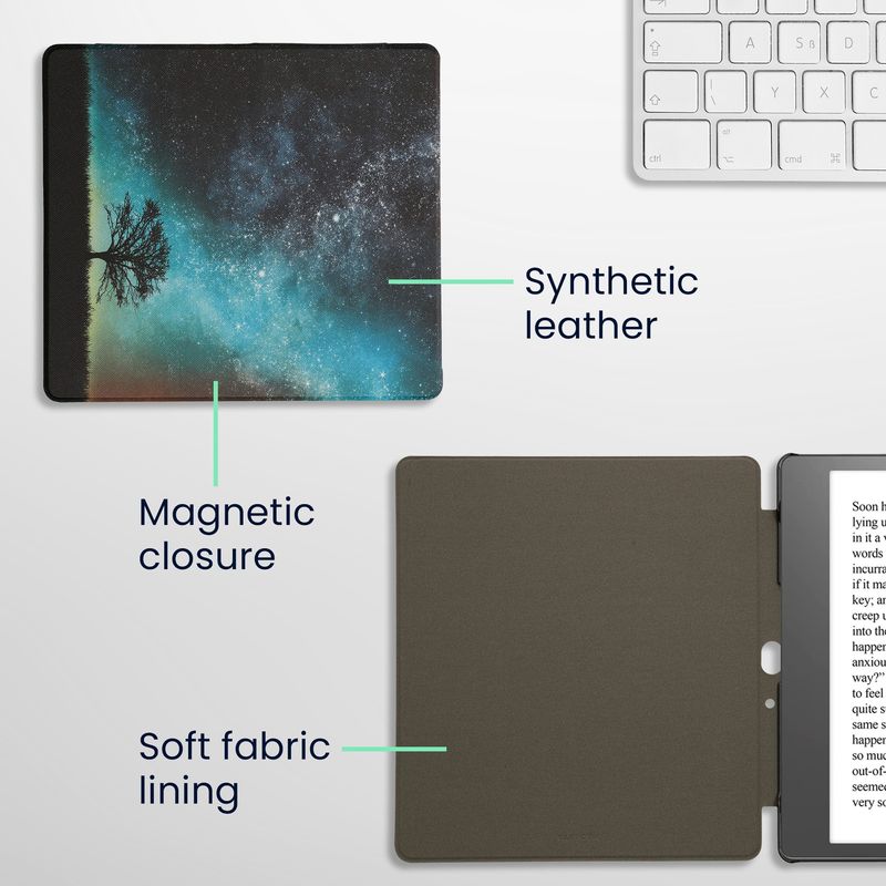 Laptop, Telefoane si Tablete - Ebook reader si accesorii - Accesorii eBook Reader - Husa eBook Reader Kwmobile pentru Amazon Kindle Scribe (2022, 2024), inchidere magnetica, piele ecologica, multicolor - Infinity.ro