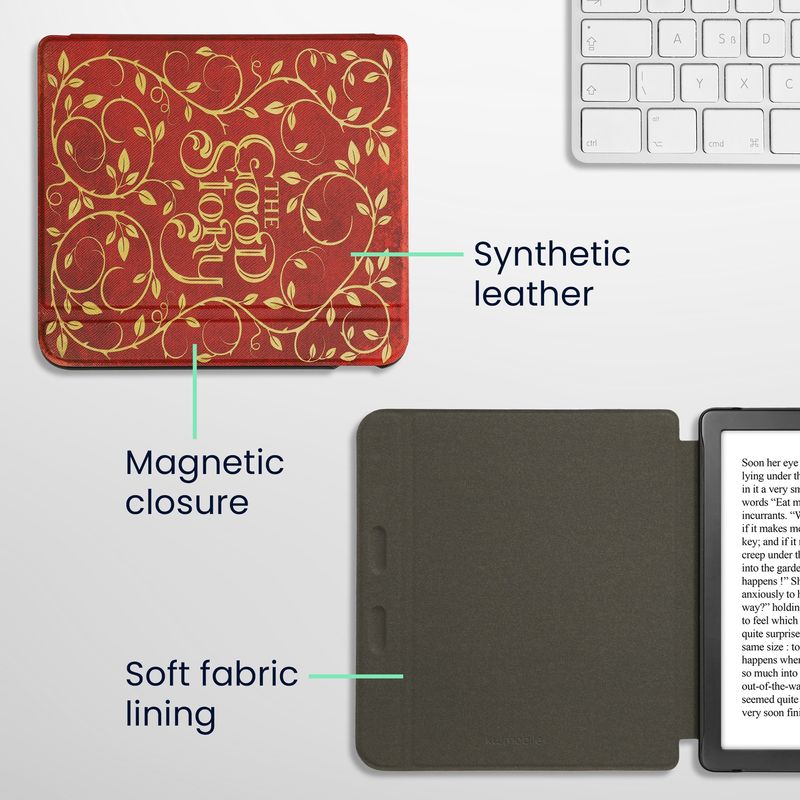 Laptop, Telefoane si Tablete - Ebook reader si accesorii - Accesorii eBook Reader - Husa eBook Reader Kwmobile pentru Kobo Libra Colour, inchidere magnetica, design poveste, piele ecologica, multicolor - Infinity.ro