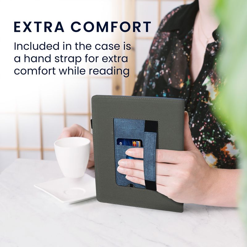 Laptop, Telefoane si Tablete - Ebook reader si accesorii - Accesorii eBook Reader - Husa eBook Kwmobile pentru Amazon Kindle Scribe (2022, 2024), inchidere magnetica, stand, piele eco, albastru, gri - Infinity.ro
