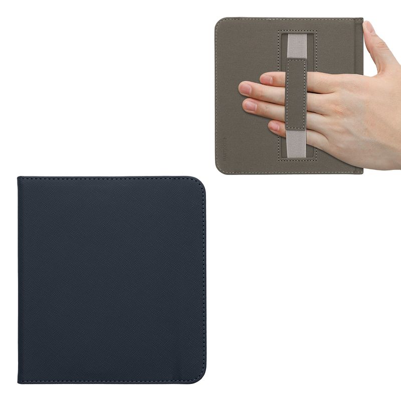Laptop, Telefoane si Tablete - Ebook reader si accesorii - Accesorii eBook Reader - Husa eBook Reader Kwmobile pentru Kobo Libra Colour, inchidere magnetica, curea de mana, piele ecologica, albastru - Infinity.ro
