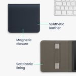 Laptop, Telefoane si Tablete - Ebook reader si accesorii - Accesorii eBook Reader - Husa eBook Reader Kwmobile pentru Kobo Libra Colour, inchidere magnetica, curea de mana, piele ecologica, albastru - Infinity.ro