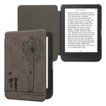 Laptop, Telefoane si Tablete - Ebook reader si accesorii - Accesorii eBook Reader - Husa eBook Reader Kwmobile pentru Kobo Clara BW, Clara Colour, magnetica, design cu papadie, piele ecologica, gri - Infinity.ro