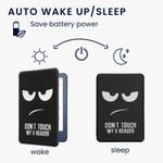 Laptop, Telefoane si Tablete - Ebook reader si accesorii - Accesorii eBook Reader - Husa Kwmobile pentru Amazon Kindle 11 (2022), Kindle 11 (2024), inchidere magnetica, Sleep/Wake, piele eco, alb, negru - Infinity.ro