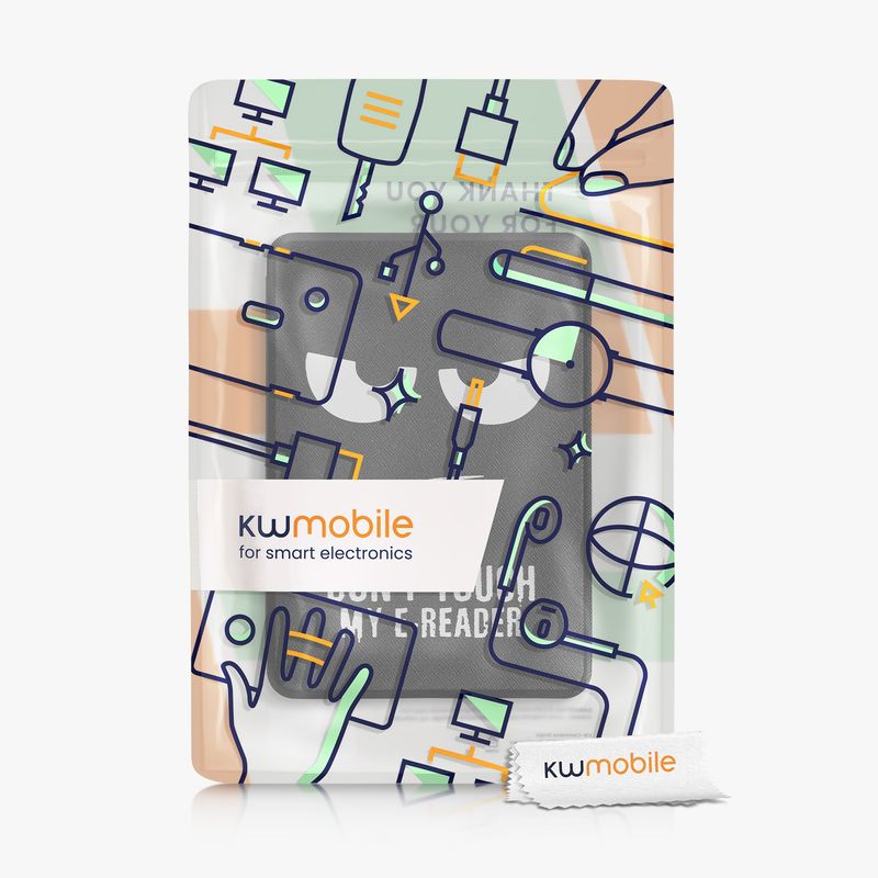 Laptop, Telefoane si Tablete - Ebook reader si accesorii - Accesorii eBook Reader - Husa Kwmobile pentru Amazon Kindle 11 (2022), Kindle 11 (2024), inchidere magnetica, Sleep/Wake, piele eco, alb, negru - Infinity.ro