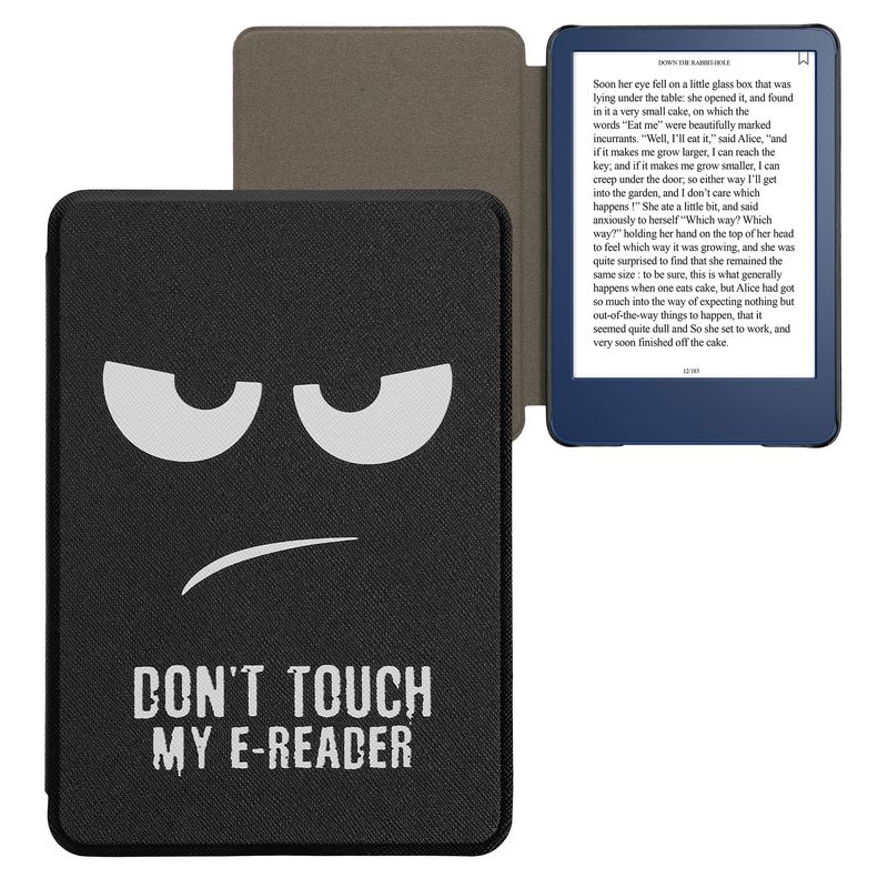 Laptop, Telefoane si Tablete - Ebook reader si accesorii - Accesorii eBook Reader - Husa Kwmobile pentru Amazon Kindle 11 (2022), Kindle 11 (2024), inchidere magnetica, Sleep/Wake, piele eco, alb, negru - Infinity.ro