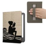 Laptop, Telefoane si Tablete - Ebook reader si accesorii - Accesorii eBook Reader - Husa Kwmobile pentru Amazon Kindle 11 (2022), Kindle 11 (2024), inchidere magnetica, Sleep/Wake, piele eco, negru, bej - Infinity.ro