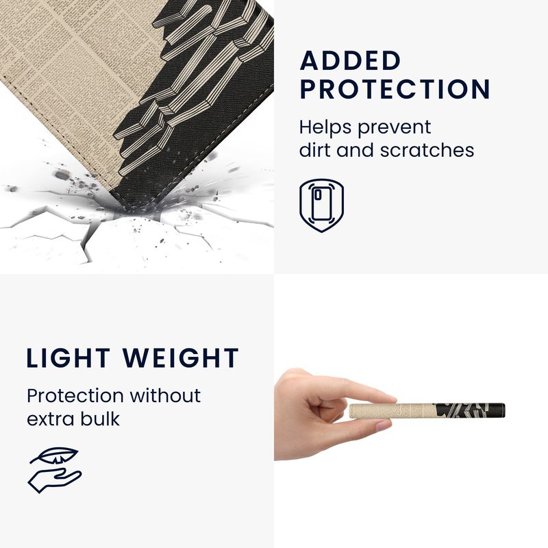 Laptop, Telefoane si Tablete - Ebook reader si accesorii - Accesorii eBook Reader - Husa Kwmobile pentru Amazon Kindle 11 (2022), Kindle 11 (2024), inchidere magnetica, Sleep/Wake, piele eco, negru, bej - Infinity.ro