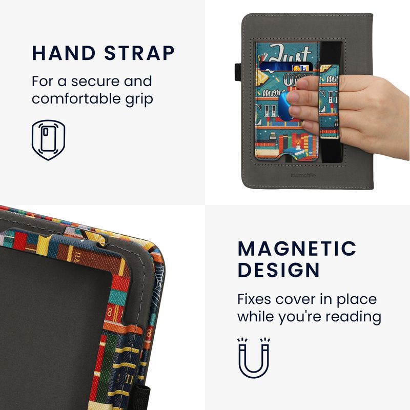 Laptop, Telefoane si Tablete - Ebook reader si accesorii - Accesorii eBook Reader - Husa Kwmobile pentru Amazon Kindle Paperwhite 12 (2024), Colorsoft, design motto, stand, piele eco, multicolor - Infinity.ro