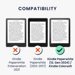 Laptop, Telefoane si Tablete - Ebook reader si accesorii - Accesorii eBook Reader - Husa Kwmobile pentru Amazon Kindle Paperwhite 12 (2024), Colorsoft, inchidere magnetica, antisoc, nailon, rosu - Infinity.ro