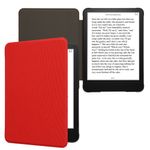 Laptop, Telefoane si Tablete - Ebook reader si accesorii - Accesorii eBook Reader - Husa Kwmobile pentru Amazon Kindle Paperwhite 12 (2024), Colorsoft, inchidere magnetica, antisoc, nailon, rosu - Infinity.ro