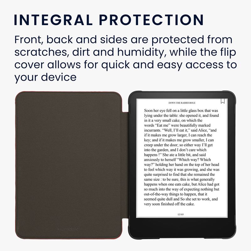 Laptop, Telefoane si Tablete - Ebook reader si accesorii - Accesorii eBook Reader - Husa Kwmobile pentru Amazon Kindle Paperwhite 12 (2024), Colorsoft, inchidere magnetica, antisoc, nailon, rosu - Infinity.ro