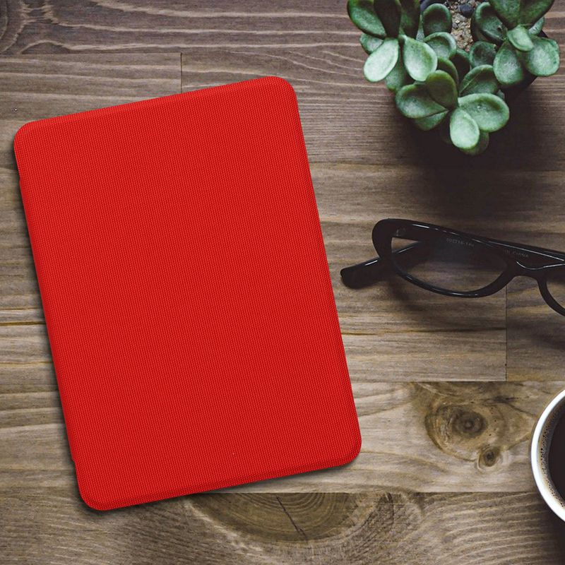 Laptop, Telefoane si Tablete - Ebook reader si accesorii - Accesorii eBook Reader - Husa Kwmobile pentru Amazon Kindle Paperwhite 12 (2024), Colorsoft, inchidere magnetica, antisoc, nailon, rosu - Infinity.ro