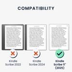 Laptop, Telefoane si Tablete - Ebook reader si accesorii - Accesorii eBook Reader - Husa Kwmobile pentru Amazon Kindle Scribe 3rd Gen, 11 inch (2025), inchidere magnetica, antisoc, piele eco, gri - Infinity.ro