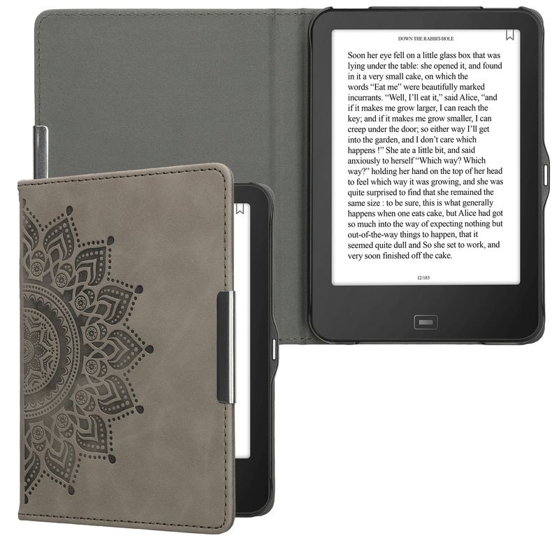 Laptop, Telefoane si Tablete - Ebook reader si accesorii - Accesorii eBook Reader - Husa Kwmobile pentru Tolino Vision 1, Vision 2, Vision 3 HD, Vision 4 HD, inchidere magnetica, piele eco, gri - Infinity.ro