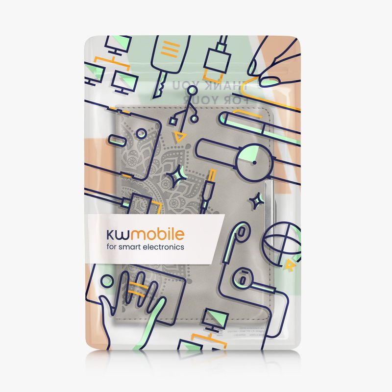 Laptop, Telefoane si Tablete - Ebook reader si accesorii - Accesorii eBook Reader - Husa Kwmobile pentru Tolino Vision 1, Vision 2, Vision 3 HD, Vision 4 HD, inchidere magnetica, piele eco, gri - Infinity.ro