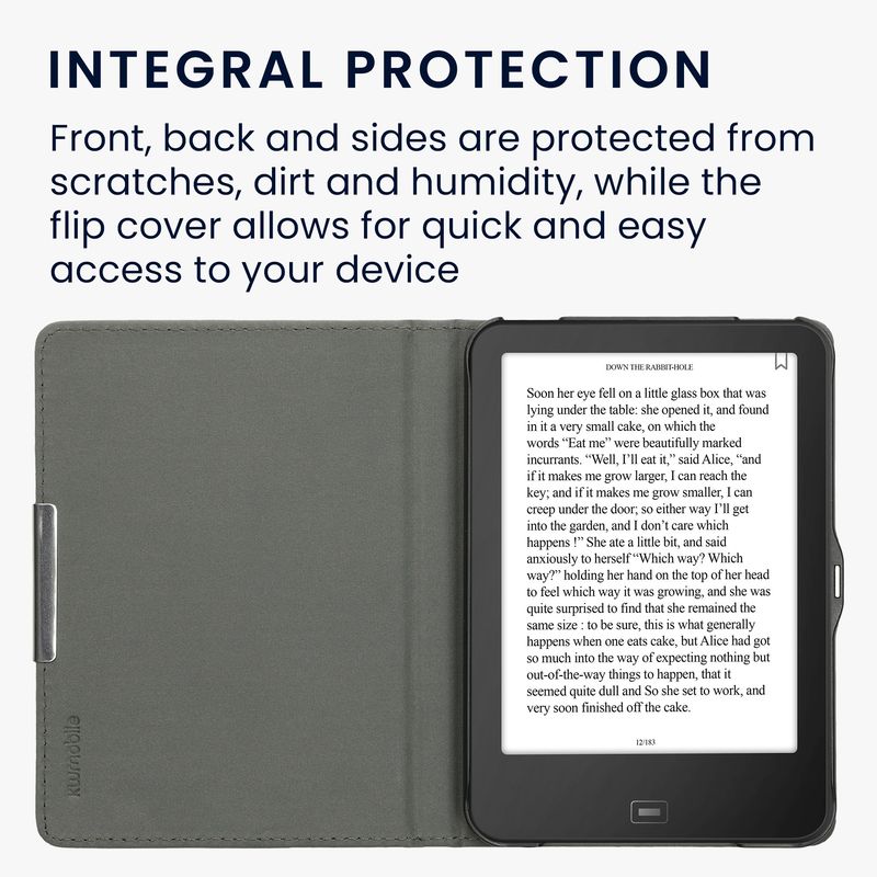 Laptop, Telefoane si Tablete - Ebook reader si accesorii - Accesorii eBook Reader - Husa Kwmobile pentru Tolino Vision 1, Vision 2, Vision 3 HD, Vision 4 HD, inchidere magnetica, piele eco, gri - Infinity.ro
