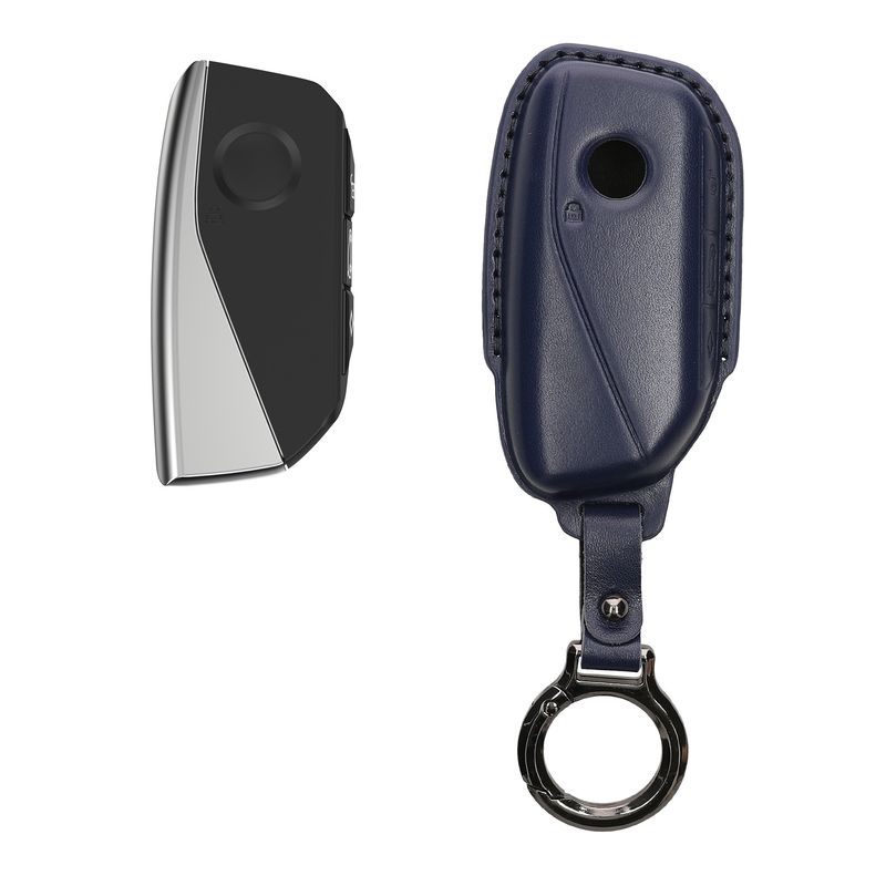 Auto si Moto - Electronice auto - Accesorii electronice auto - Husa cheie auto Kwmobile pentru BMW X7/X7 xDrive40d 2023/223i M Sport Active Tourer, piele naturala, albastru - Infinity.ro