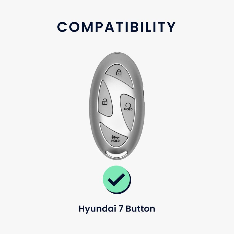Auto si Moto - Electronice auto - Accesorii electronice auto - Husa cheie auto Kwmobile pentru Hyundai Grandeur GN7 Ioniq 6 Kona EV 2023 (Keyless Go.), cu inel, piele naturala, maro - Infinity.ro