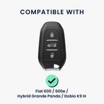 Auto si Moto - Electronice auto - Accesorii electronice auto - Husa cheie Kwmobile Fiat 600, 600e Hybrid, Grande Panda, Doblo K9 III, prindere cu inel, TPU, transparent - Infinity.ro