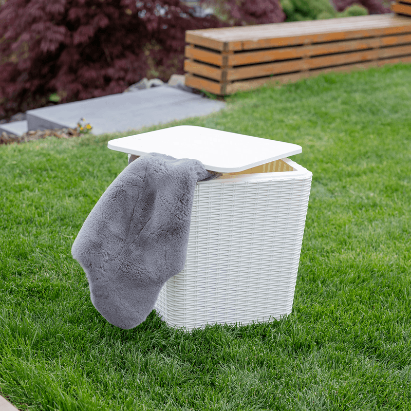 Casa si Gradina - Gradina si terasa - Mobilier exterior - Dulapuri si lazi depozitare exterior - Cutie / masa de depozitare pentru gradina, alba, UGUR - Infinity.ro