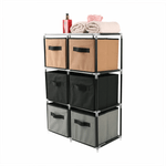Casa si Gradina - Mobilier - Comode si corpuri - Comode - Comoda cu sertare din material textil, negru/maro/gri, CAMILO TYP 2 - Infinity.ro