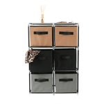 Casa si Gradina - Mobilier - Comode si corpuri - Comode - Comoda cu sertare din material textil, negru/maro/gri, CAMILO TYP 2 - Infinity.ro