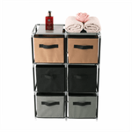 Casa si Gradina - Mobilier - Comode si corpuri - Comode - Comoda cu sertare din material textil, negru/maro/gri, CAMILO TYP 2 - Infinity.ro