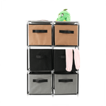 Casa si Gradina - Mobilier - Comode si corpuri - Comode - Comoda cu sertare din material textil, negru/maro/gri, CAMILO TYP 2 - Infinity.ro