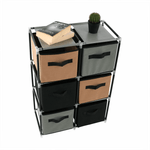 Casa si Gradina - Mobilier - Comode si corpuri - Comode - Comoda cu sertare din material textil, negru/maro/gri, CAMILO TYP 2 - Infinity.ro