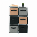 Casa si Gradina - Mobilier - Comode si corpuri - Comode - Comoda cu sertare din material textil, negru/maro/gri, CAMILO TYP 2 - Infinity.ro