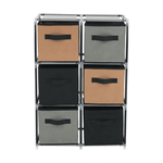 Casa si Gradina - Mobilier - Comode si corpuri - Comode - Comoda cu sertare din material textil, negru/maro/gri, CAMILO TYP 2 - Infinity.ro