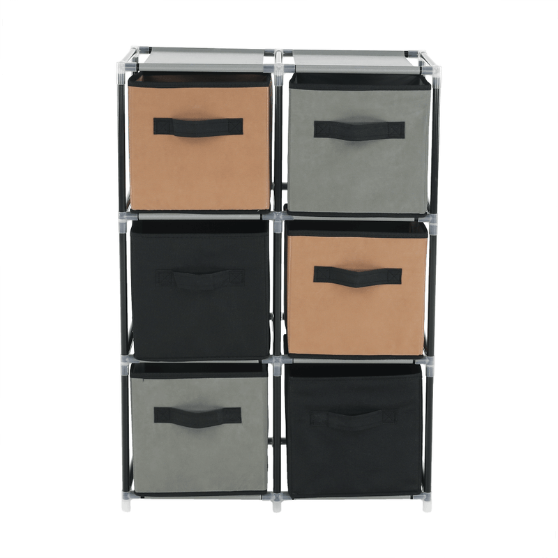 Casa si Gradina - Mobilier - Comode si corpuri - Comode - Comoda cu sertare din material textil, negru/maro/gri, CAMILO TYP 2 - Infinity.ro