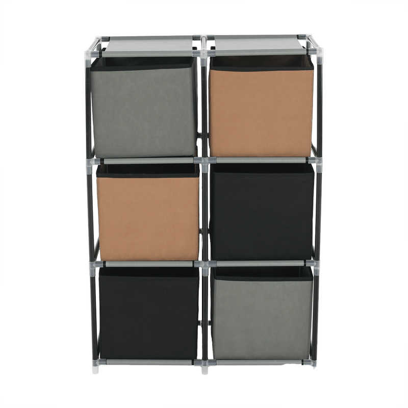 Casa si Gradina - Mobilier - Comode si corpuri - Comode - Comoda cu sertare din material textil, negru/maro/gri, CAMILO TYP 2 - Infinity.ro