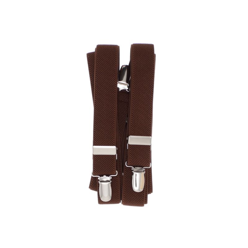 Fashion, accesorii si bijuterii - Barbati - Accesorii barbati - Alte accesorii barbati - Bretele adulti unisex, Buticcochet, din material sintetic elastic, 25 mm, Maro - BR514 - Infinity.ro