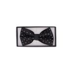 Fashion, accesorii si bijuterii - Barbati - Accesorii barbati - Cravate si papioane barbati - Papion barbatesc, Buticcochet, din material sintetic, 12x7 cm, Negru cu strasuri - PAP369 - Infinity.ro