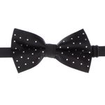 Fashion, accesorii si bijuterii - Barbati - Accesorii barbati - Cravate si papioane barbati - Papion barbatesc, Buticcochet, din material sintetic, 12x7 cm, Negru cu strasuri - PAP369 - Infinity.ro